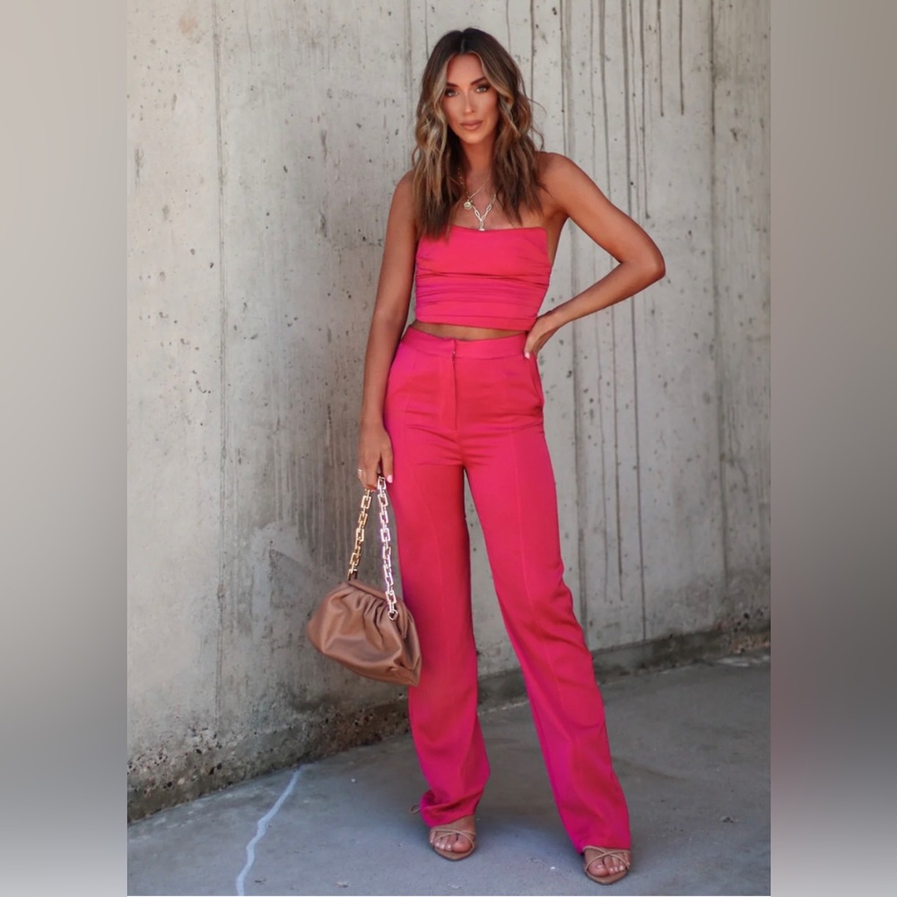 Vici Satin Pocketed Pants look with the matching top